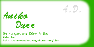 aniko durr business card