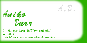 aniko durr business card